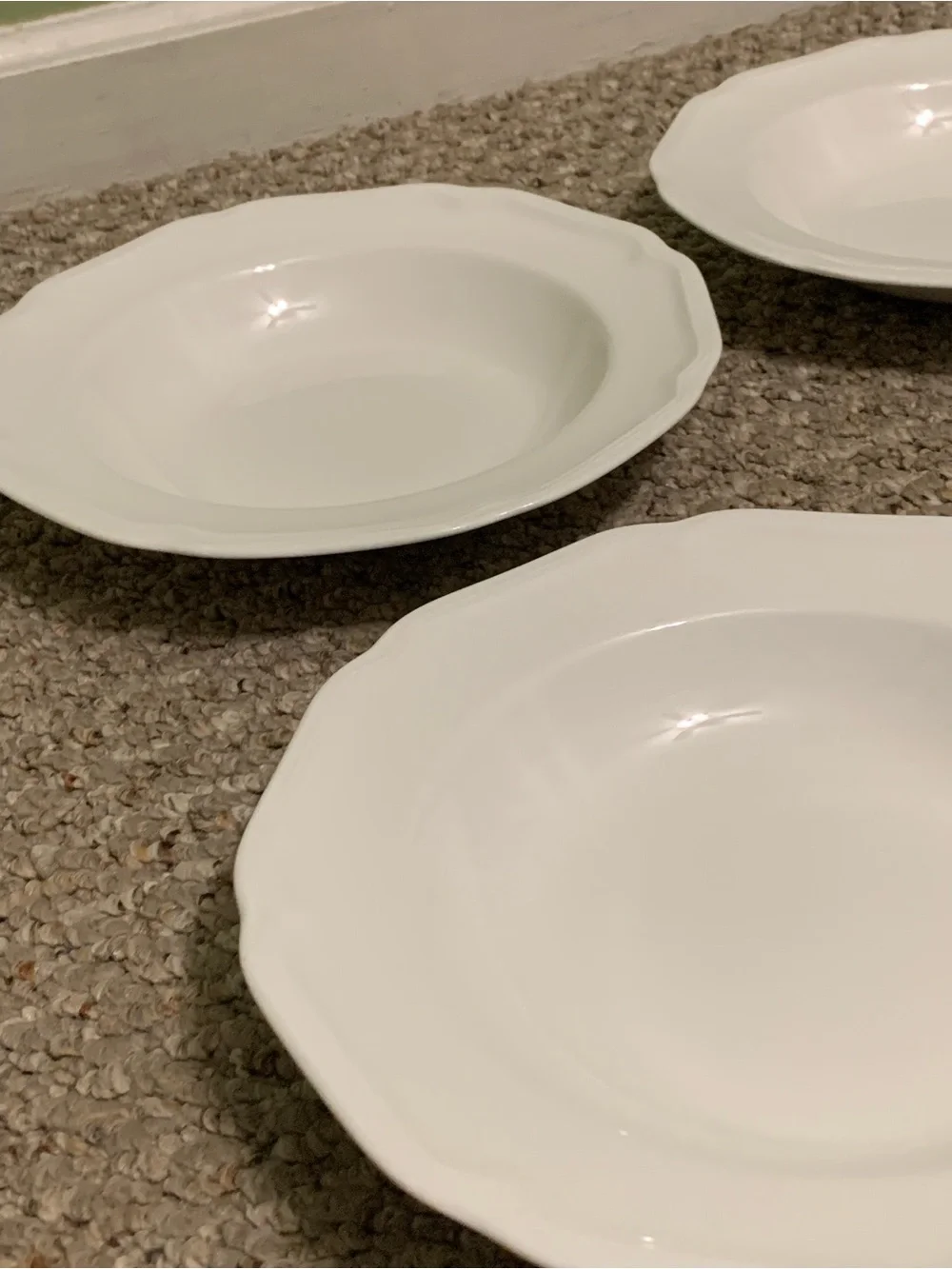 Set 4 Mikasa Ultima + Super Strong Fine China Antique White Rim Soup Pasta Bowl